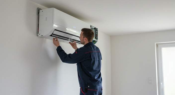 Installation of reversible air conditioning